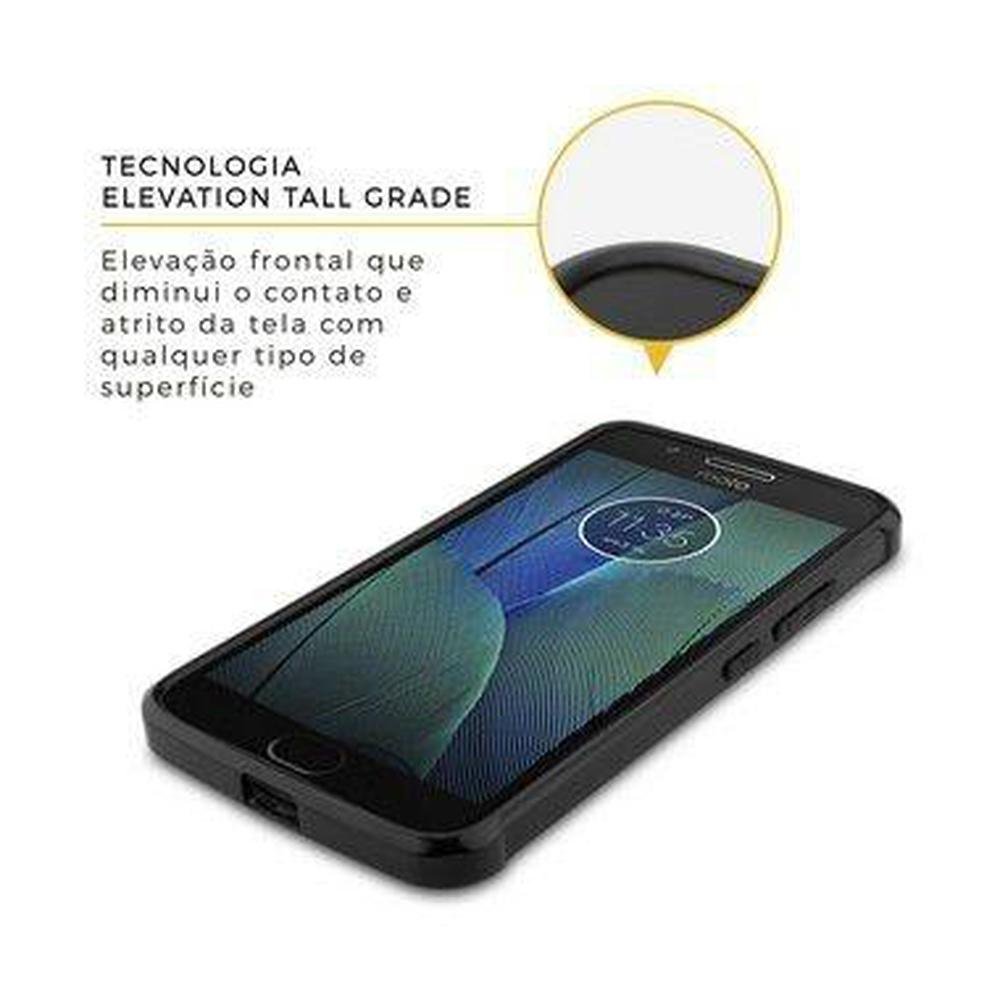 Kit Capa Ultra Slim Air Preta E Película De Vidro Dupla Para Motorola Moto G5 Plus - Gorila Shield