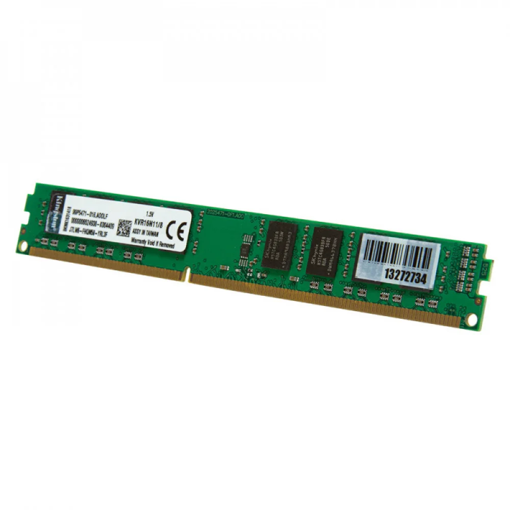 Memória Kingston UDIMM, 8GB, 1600MHz, DDR3, Para Desktop KVR16N11/8 Memória Kingston UDIMM, 8GB, 1600MHz, DDR3, Para Desktop KVR16N11/8