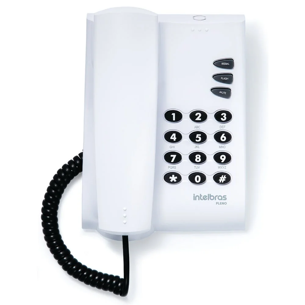Kit 04 Telefones Com Fio Mesa Ou Parede Pleno Branco Intelbras