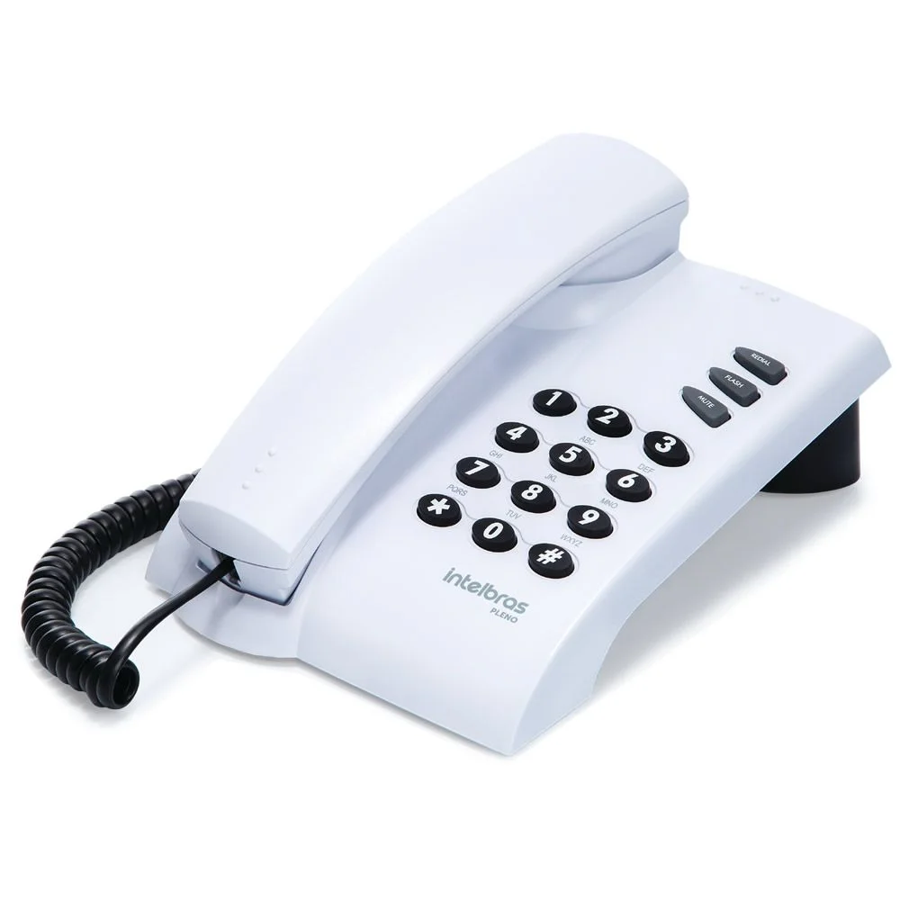 Kit 04 Telefones Com Fio Mesa Ou Parede Pleno Branco Intelbras