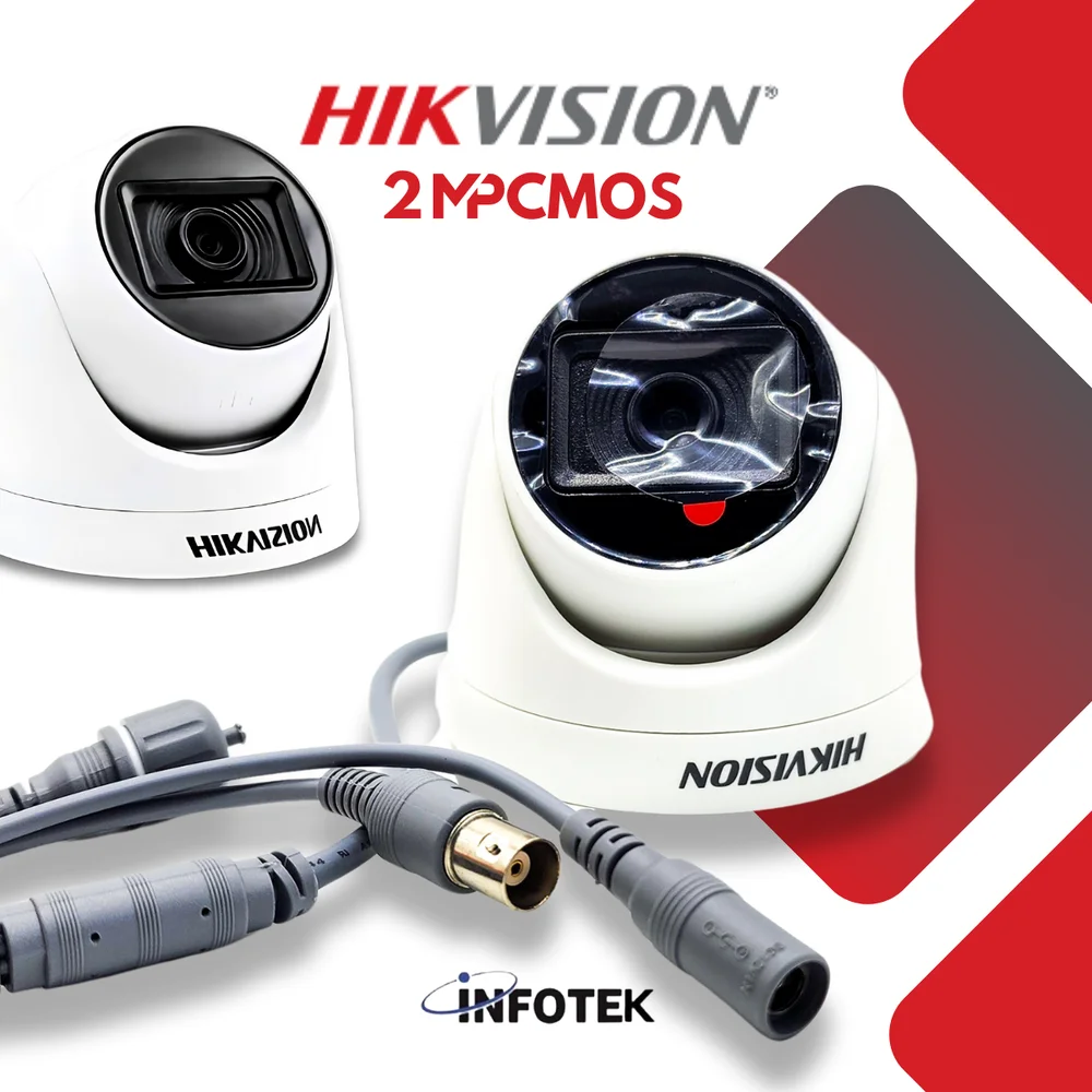 Câmera De Segurança Hikvision Dome, 5MP, Colorida, 2.8mm - DS-2CE76H0T-ITPF