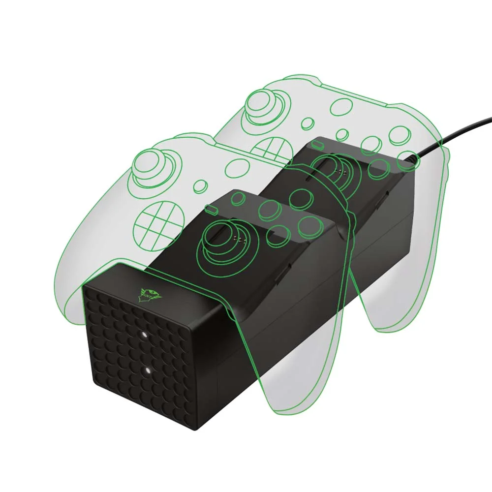 Base Dupla Carregador Controle Xbox Charge Gxt 250 Duo Trust.