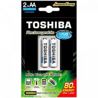 Carregador De Pilha Usb, Aa/aaa Min.2000 Mah C/2, Toshiba