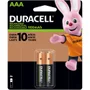 Pilha Recarregável AAA Duracell, 2 Unidades, 900mAh