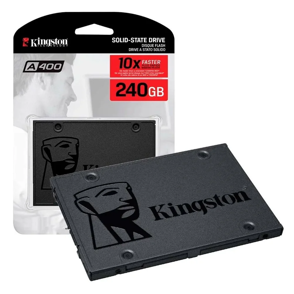SSD Kingston Orient A400 240GB, Sata Iii 6GB-s, Leitura 500MB/s e Gravação 350MB/s - Sa400s37/240g