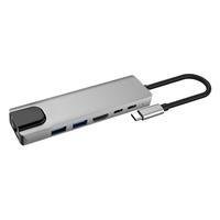 HUB Portátil 6 Em 1 Adaptador, USB, Tipo C Com 4k Rj45