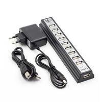 HUB Knup USB 2.0, Com 10 Portas, 480Mbps, Preto - HB-T69