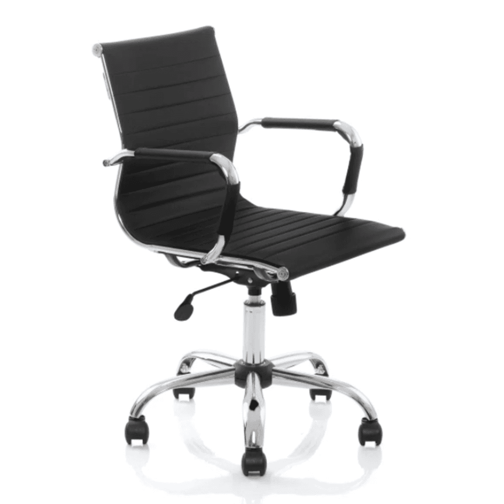 Cadeira Escritório Diretor Esteirinha Eames Giratória E Com Mecanismo Relax Preta