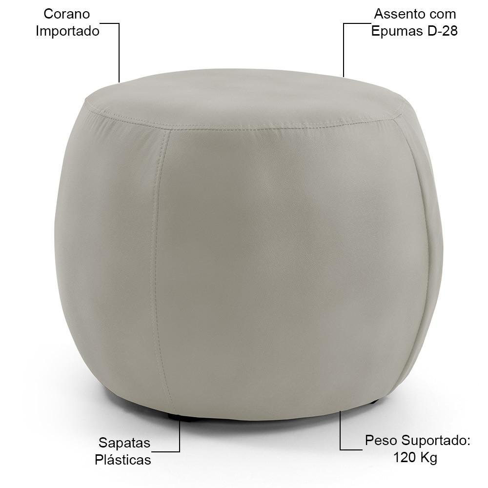 Puff Banqueta Decorativa Para Sala De Estar Golf D02 55 Cm Corano Bege C-26