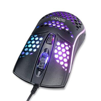 Mouse Gamer Colmeia, Ultra Leve, Óptico USB, LED Em 7 Cores, Preto, Exbom - MS-C32