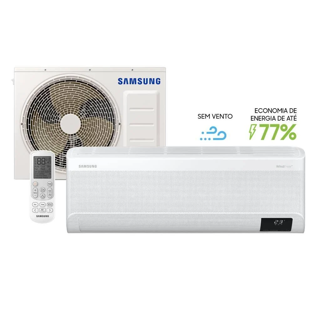 Ar-condicionado Split Inverter Samsung, Windfree Sem Vento, 12.000 Btus, Quente/frio, 220v - Ar12ashabwkxaz Ar-condicionado Split Inverter Samsung, Windfree Sem Vento, 12.000 Btus, Quente/frio, 220v - Ar12ashabwkxaz