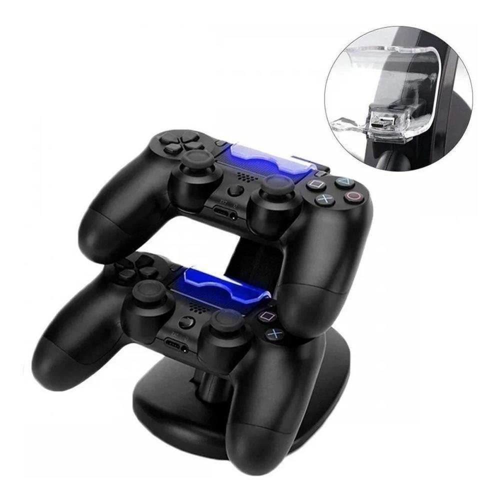 Carregador Oivo Para Dualshock Ps4 Joystick Duplo Charge Preto Carregador Oivo Para Dualshock Ps4 Joystick Duplo Charge Preto