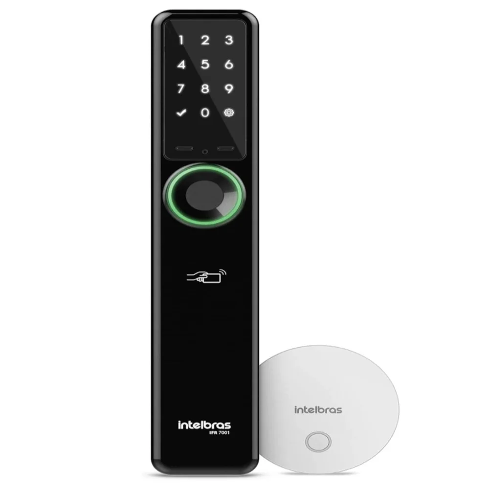 Fechadura Smart De Embutir Intelbras Izy Ifr 7001+ Abertura Por Senha Chave Tag Biometria E App Izy Smart Hub