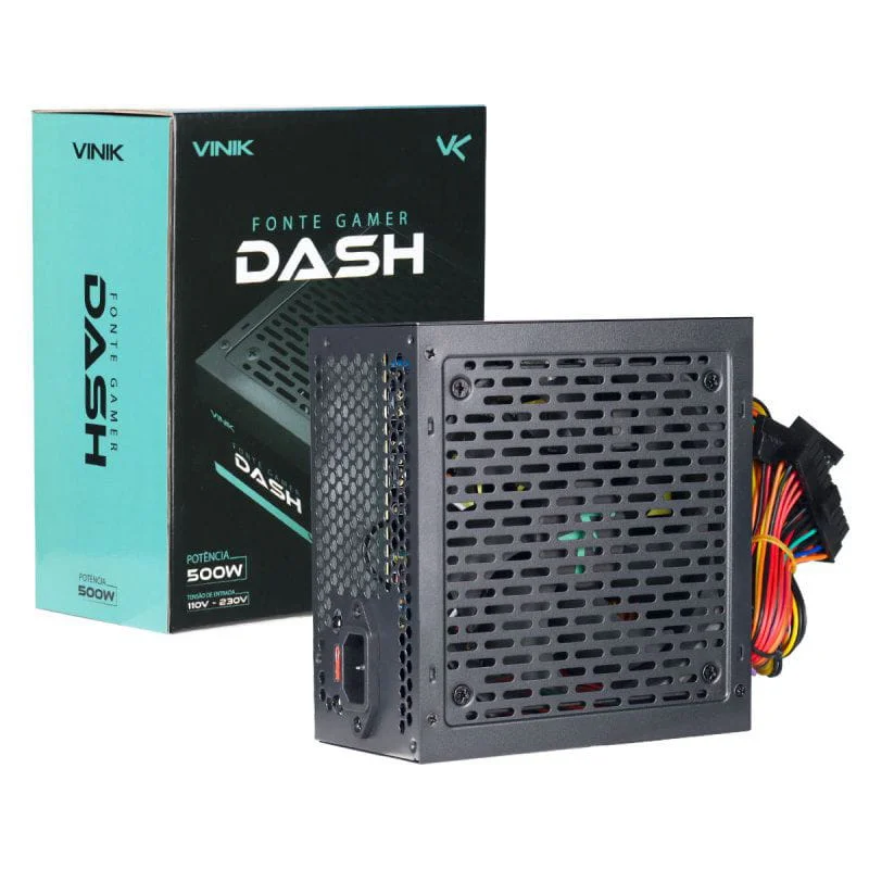 Fonte Vinik Gamer Dash, 500W, Preto - VFG500WP Fonte Vinik Gamer Dash, 500W, Preto - VFG500WP