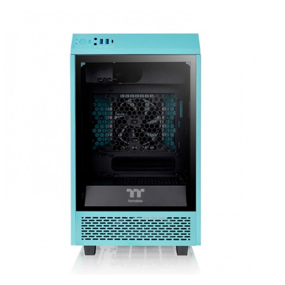 Gabinete Thermaltake The Tower, 100 Mini Turquesa 3*g.lateral Vidro /2*120mm Ca1r300sbwn00. Gabinete Thermaltake The Tower, 100 Mini Turquesa 3*g.lateral Vidro /2*120mm Ca1r300sbwn00.