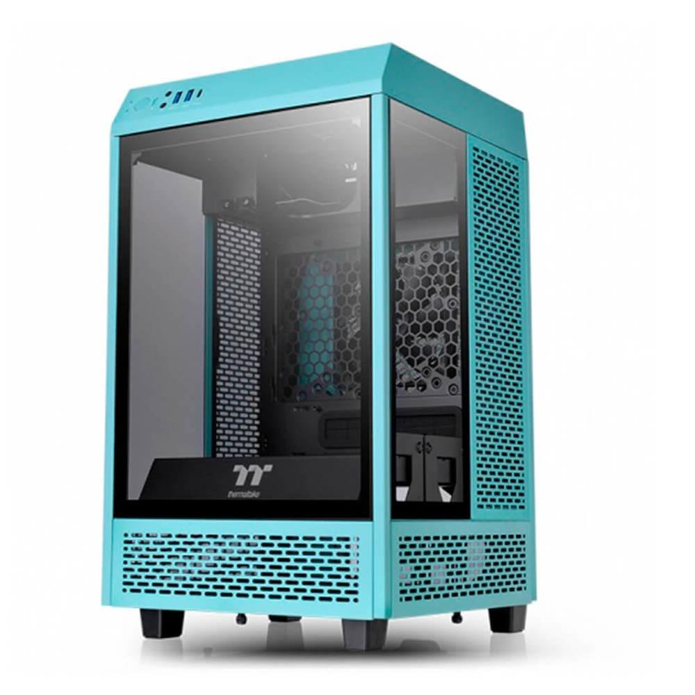 Gabinete Thermaltake The Tower, 100 Mini Turquesa 3*g.lateral Vidro /2*120mm Ca1r300sbwn00. Gabinete Thermaltake The Tower, 100 Mini Turquesa 3*g.lateral Vidro /2*120mm Ca1r300sbwn00.
