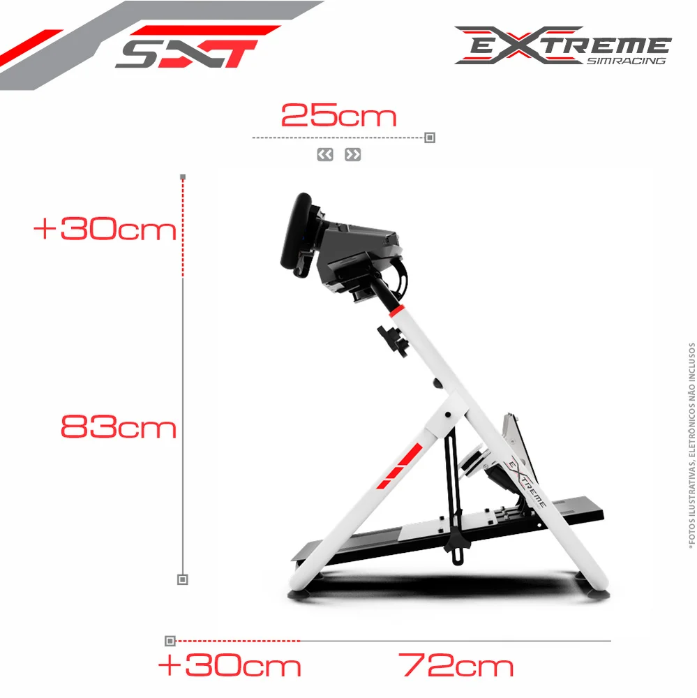 Suporte Para Volantes - Sxt V2 Extreme Simracing - Branco - Ajustável Logitech, Thrustmaster, Fanatec Suporte Para Volantes - Sxt V2 Extreme Simracing - Branco - Ajustável Logitech, Thrustmaster, Fanatec