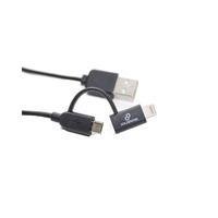 Cabo 2 Em 1 Lightning + Micro Usb Mfi 1m Preto Goldentec