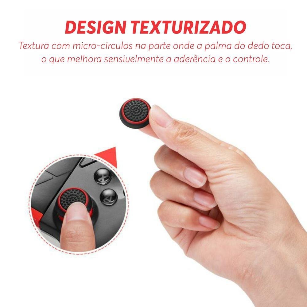 8 Pares De Grips P/ Controle Anti Derrapante Silicone Botão Analógico Do Joystick Cor: Aleatória.