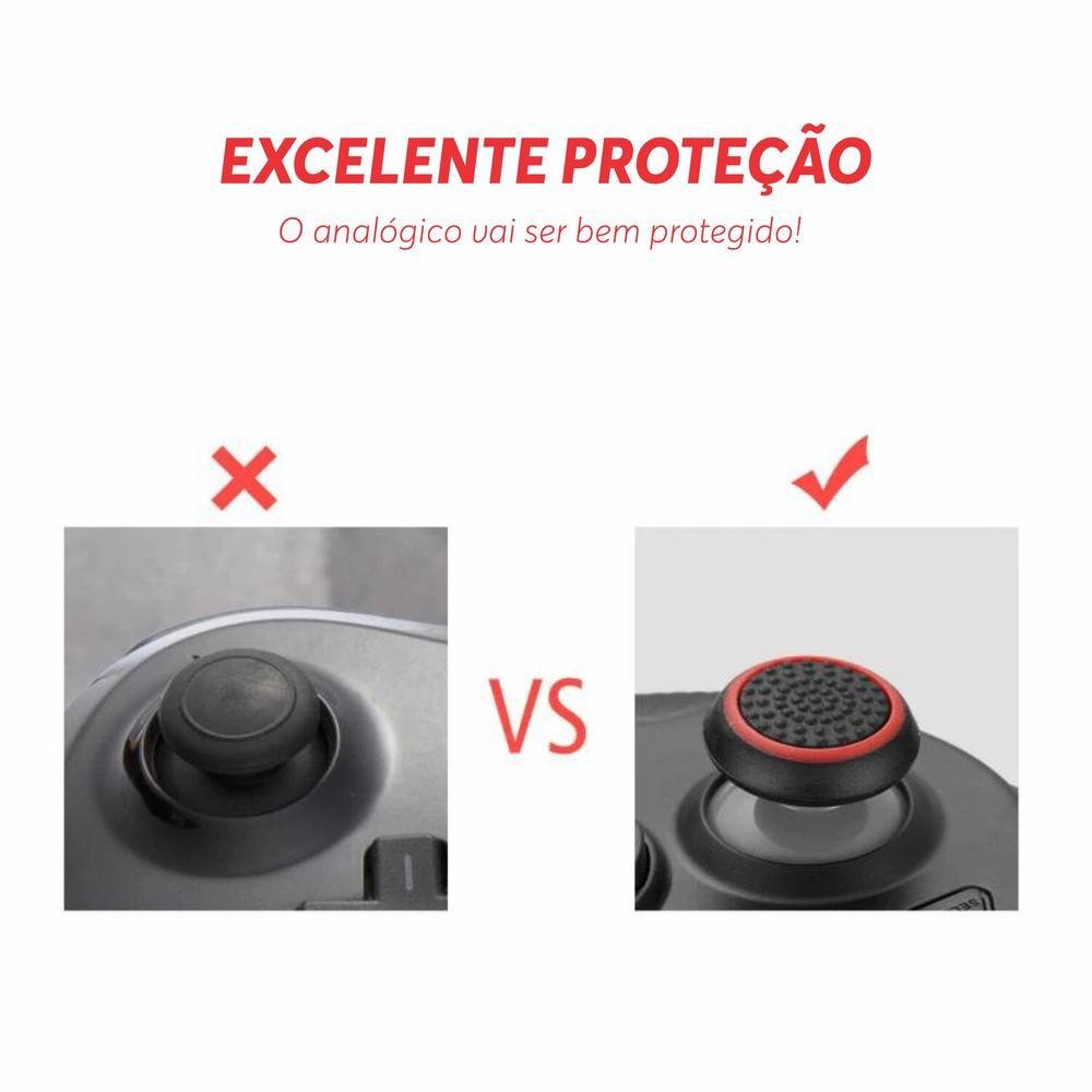 8 Pares De Grips P/ Controle Anti Derrapante Silicone Botão Analógico Do Joystick Cor: Aleatória.