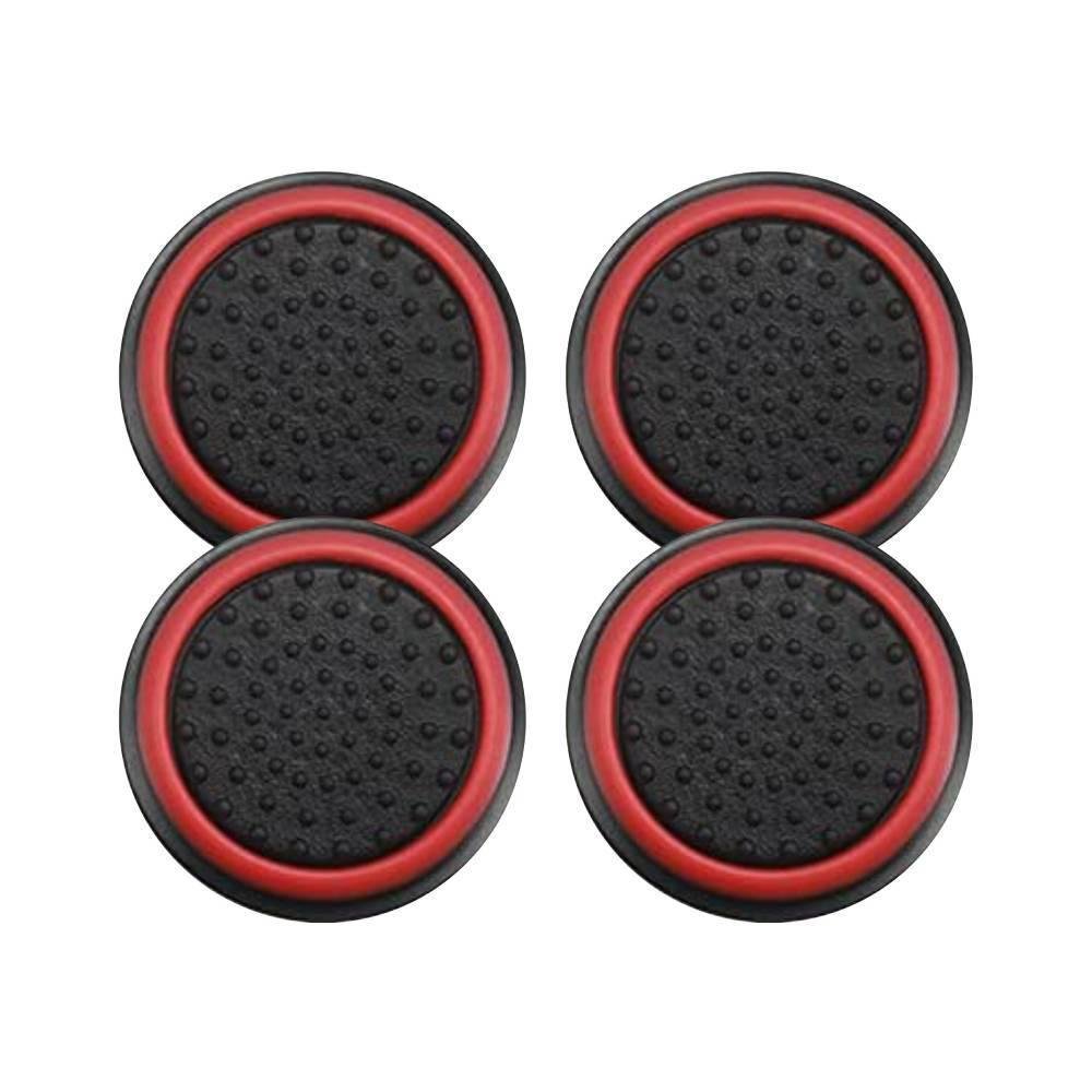 2 Pares De Grips P/ Controle Anti Derrapante Silicone Botão Analógico Do Joystick Cor: Vermelho.