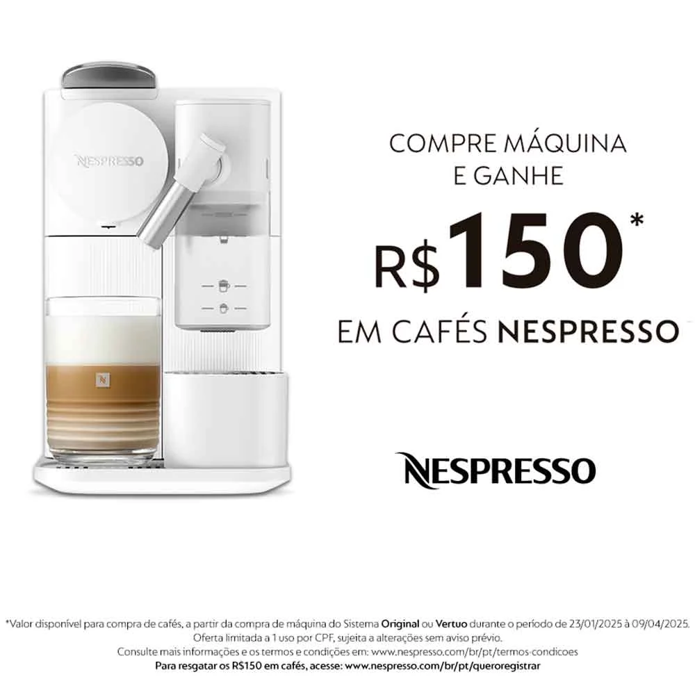 Cafeteira, Nespresso, New Lattissima One, Branca, Para Café Espresso - F121-BR - 110v Cafeteira, Nespresso, New Lattissima One, Branca, Para Café Espresso - F121-BR - 110v