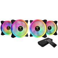 Kit Cooler FAN com 4 Unidades GAMDIAS Aeolus Elite, 120mm, RGB, Preto, Com Controlador