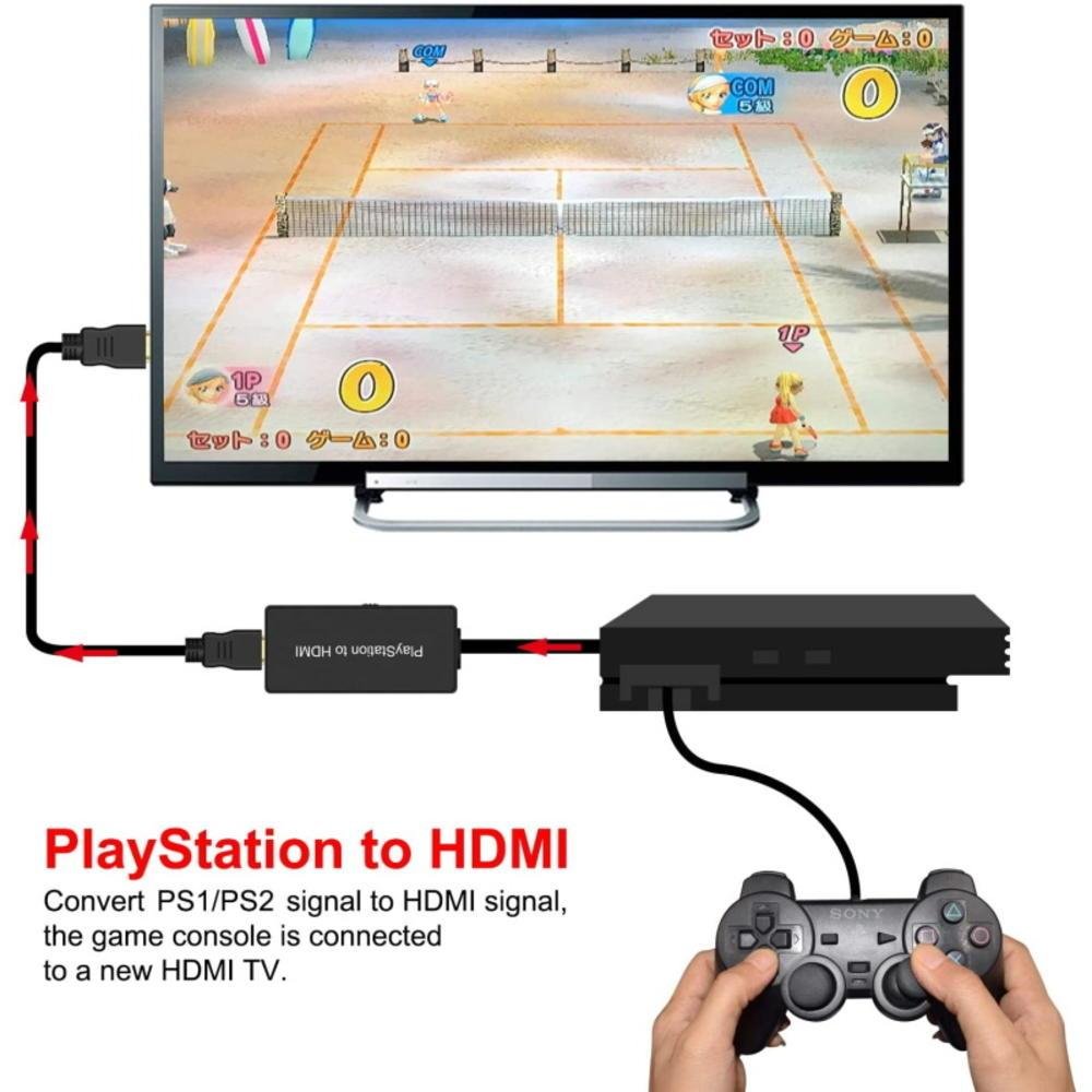 Conversor Compatível Playstation 2, PS2 AV Para HDMI Conversor Compatível Playstation 2, PS2 AV Para HDMI
