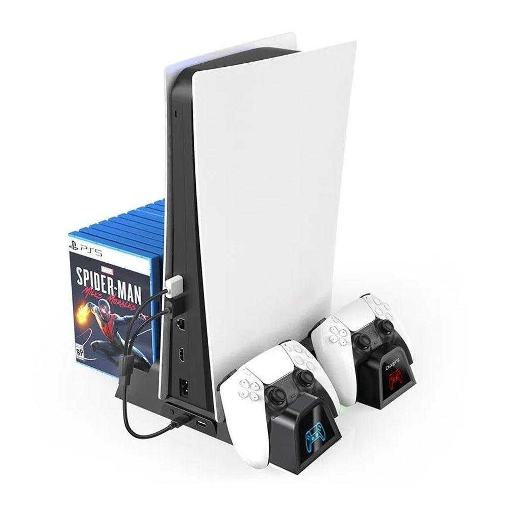 Suporte Fy para Ps5 Com Cooler Resfriador e Carregador De Controles
