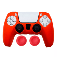Capa Skin P/ Controle De Ps5 Playstation 5 Protetora Em Silicone Alta ProteçãoVermelho