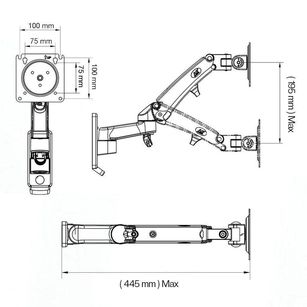 Suporte Articulado, Monitor 17 A 34, Ajuste Altura - F150 Nb