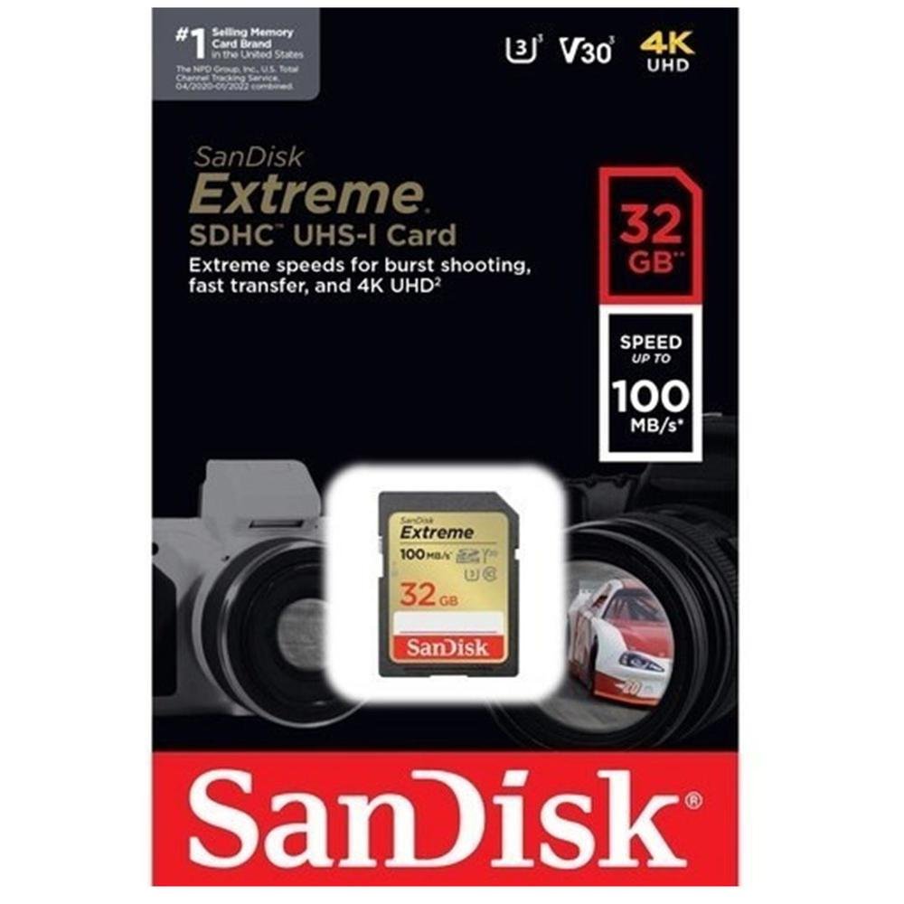 Cartão De Memória SDHC Sandisk, Extreme UHS-I, 32GB, 100MB/s - Sdsdxvt-032-Gncin Cartão De Memória SDHC Sandisk, Extreme UHS-I, 32GB, 100MB/s - Sdsdxvt-032-Gncin