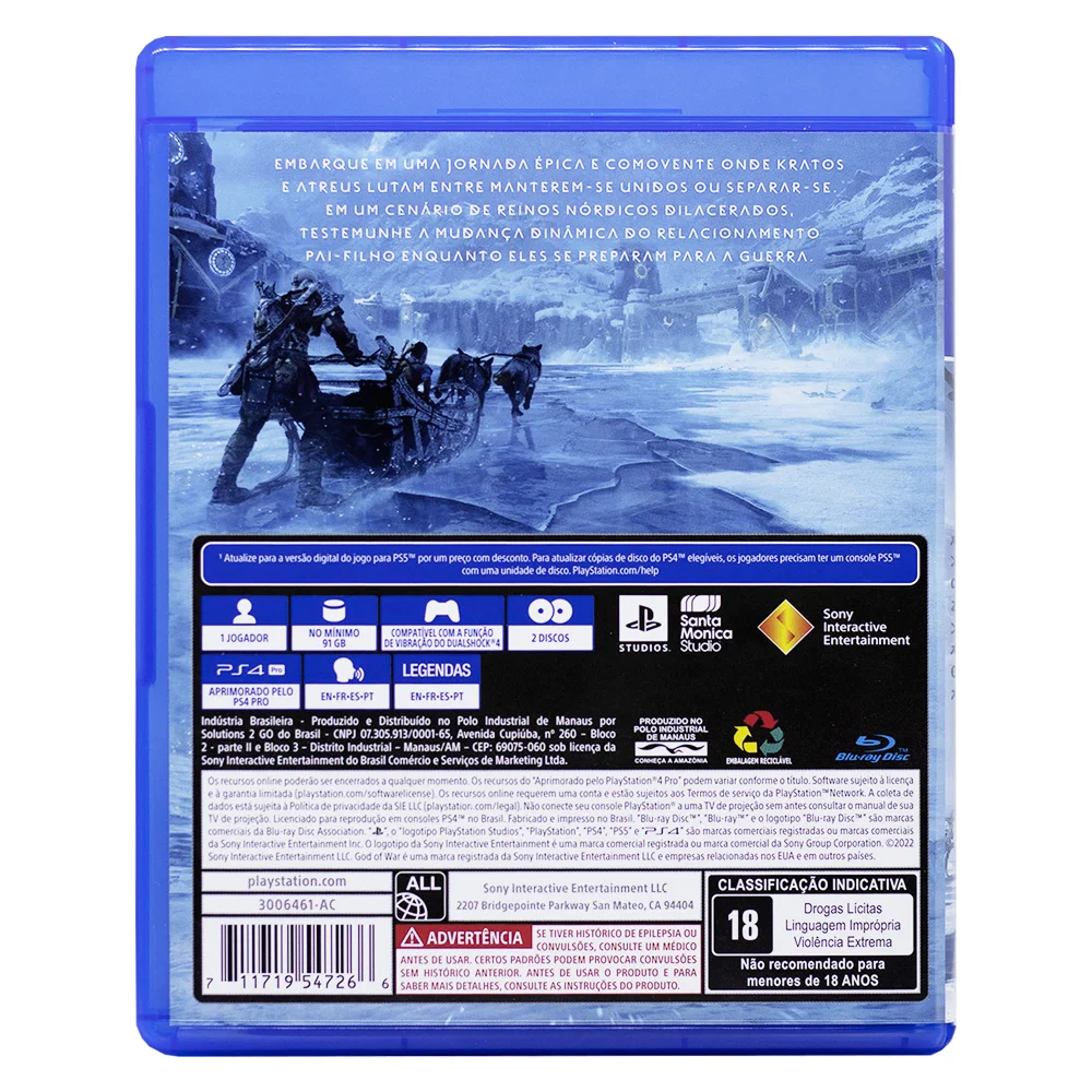 Jogo God of War Ragnarök, Edição Standard PS4 - Mídia Física Jogo God of War Ragnarök, Edição Standard PS4 - Mídia Física