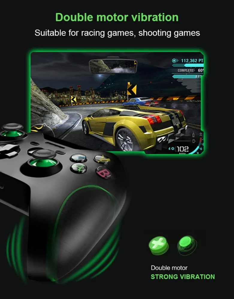 Controler Altomex Gamepad Sem Fio, Com Adap De 2,4 GHz, Para X Box One / One S / One X / P3 Host / Win 7/8/10
