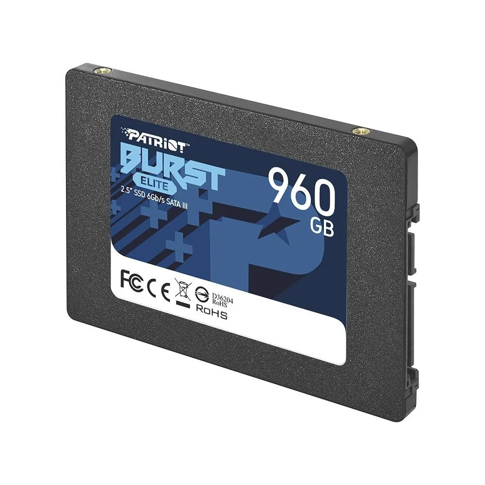 SSD Patriot Burst Elite, 960GB, Sata3 2.5, 7mm, Leitura: 450 MB/s + Gravação: 320MB/s - Pbe960gs25SSDr SSD Patriot Burst Elite, 960GB, Sata3 2.5, 7mm, Leitura: 450 MB/s + Gravação: 320MB/s - Pbe960gs25SSDr