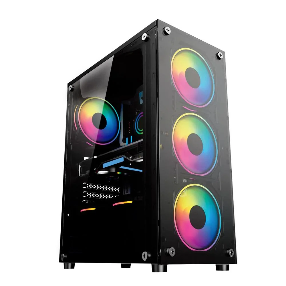 Gabinete Gamer Hayom Gb1749, 4 Fans RGB, Atx/M-atx, Lateral E Frontal Em Vidro Temperado, Preto Gabinete Gamer Hayom Gb1749, 4 Fans RGB, Atx/M-atx, Lateral E Frontal Em Vidro Temperado, Preto