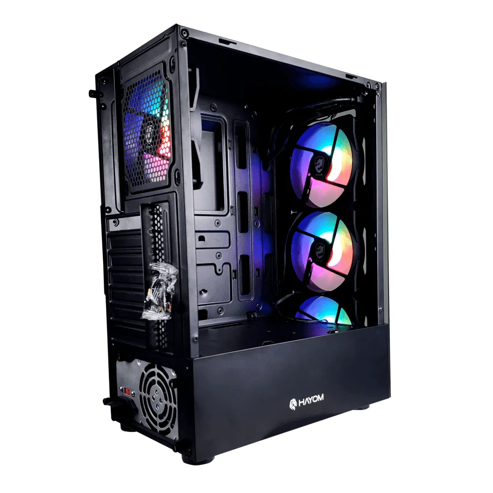 Gabinete Gamer Hayom Gb1749, 4 Fans RGB, Atx/M-atx, Lateral E Frontal Em Vidro Temperado, Preto Gabinete Gamer Hayom Gb1749, 4 Fans RGB, Atx/M-atx, Lateral E Frontal Em Vidro Temperado, Preto