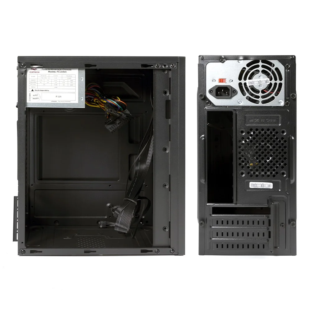 Gabinete C3tech Mt-29bk, Mini Tower, C/ Fonte 200W, Micro ATX, Preto
