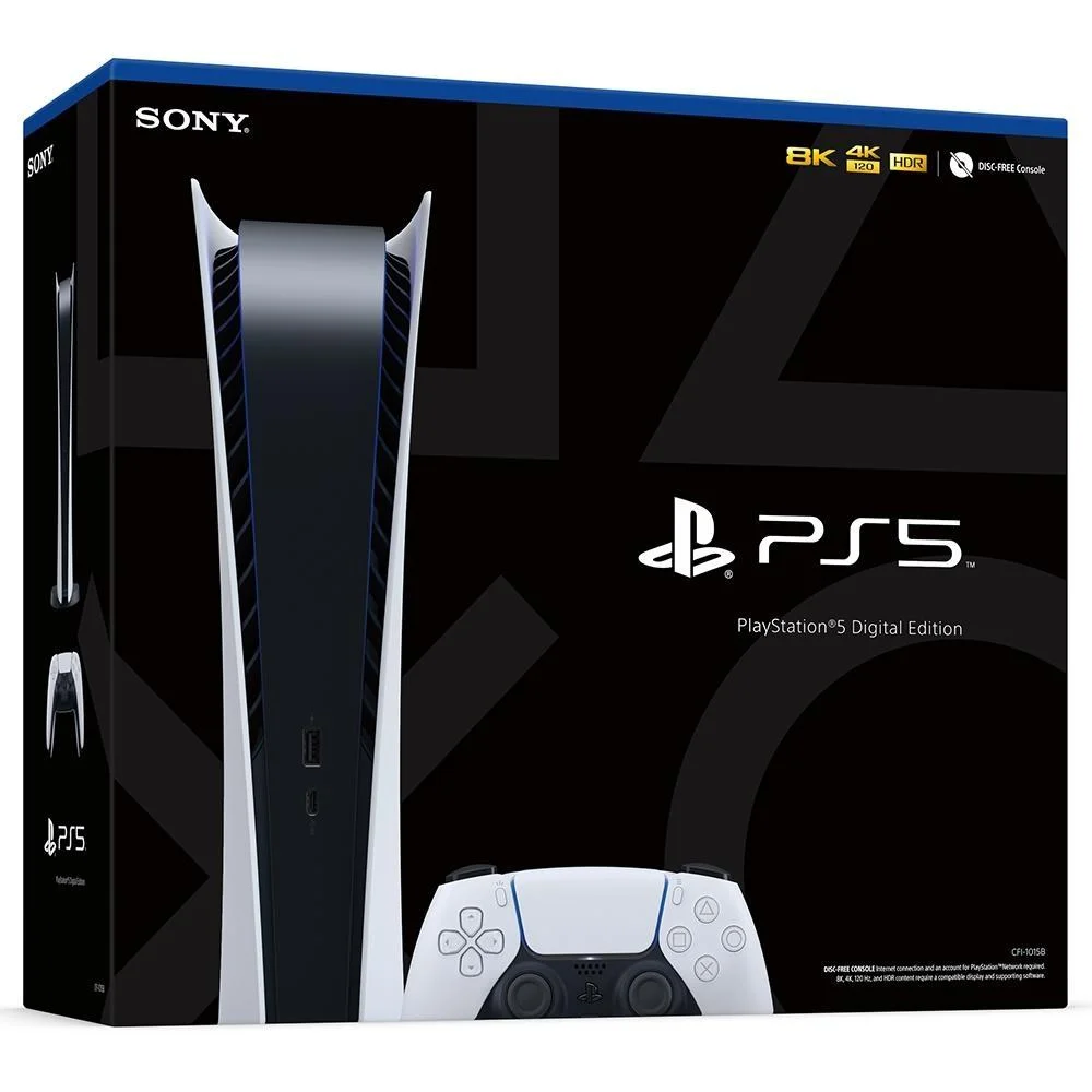 Console Playstation 5 Sony, SSD 825GB, Controle Sem Fio Dualsense, Edição Digital, Branco