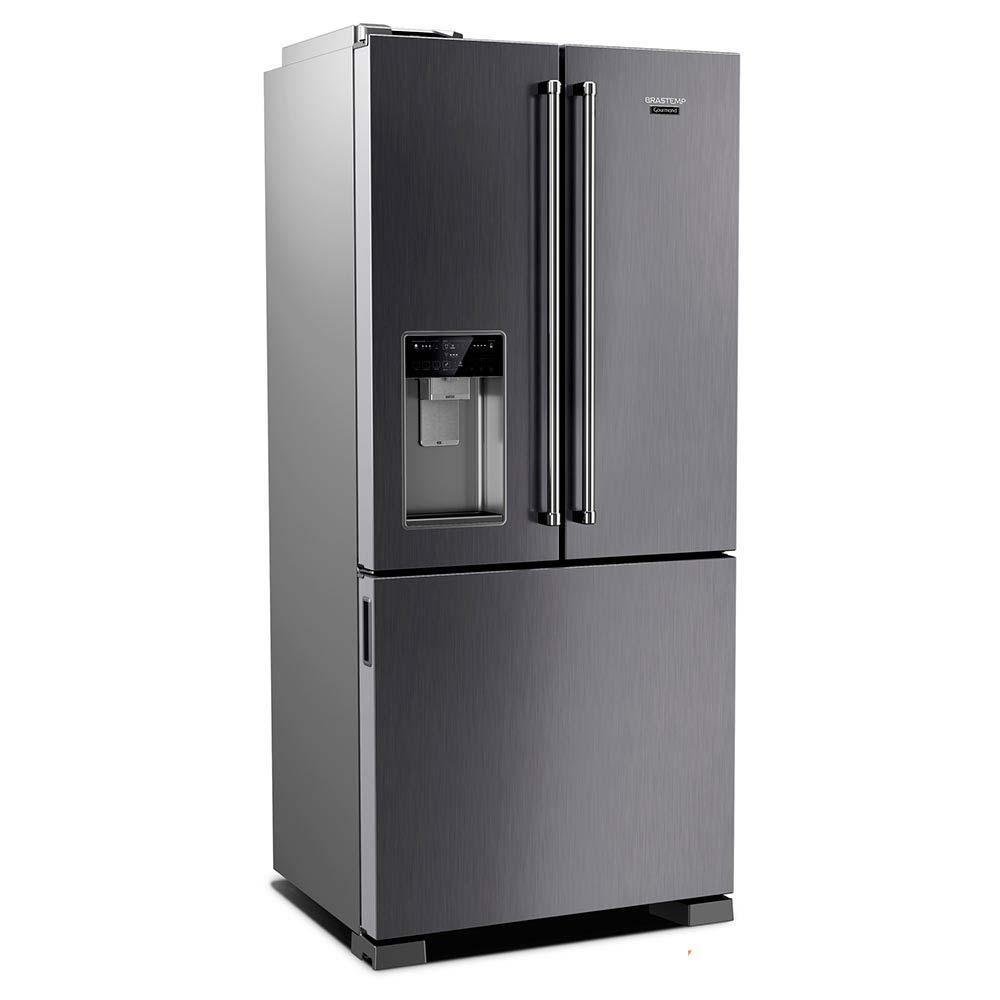 Refrigerador Inverse 03 Portas Brastemp Frost Free Com 515 Litros Com Água E Gelo Na Porta Inox - BRH86AR Refrigerador Inverse 03 Portas Brastemp Frost Free Com 515 Litros Com Água E Gelo Na Porta Inox - BRH86AR