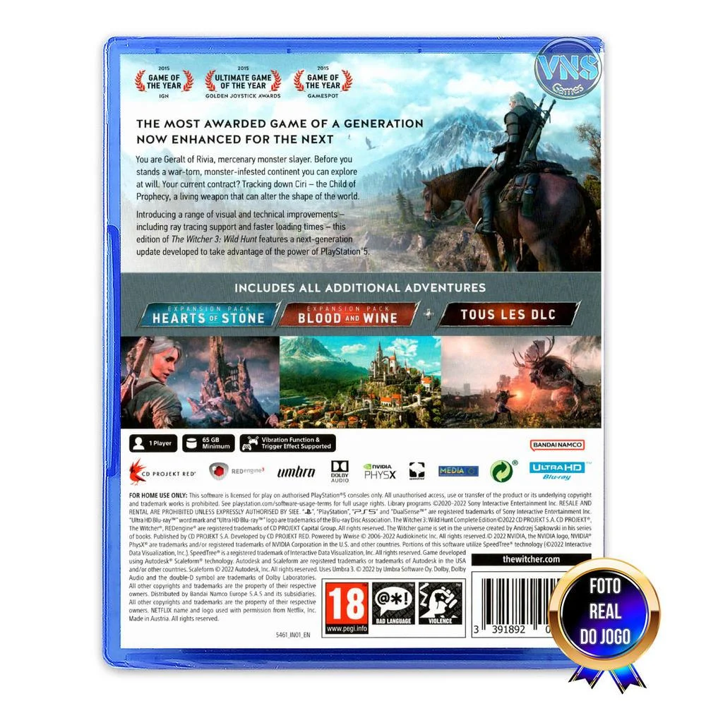 Jogo The Witcher 3: Wild Hunt (complete Edition) - Ps5 (EU) Jogo The Witcher 3: Wild Hunt (complete Edition) - Ps5 (EU)
