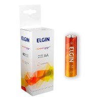 Pilha de Zinco-Carvão AA Elgin R06p, Com 40 Unidades