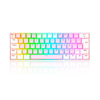 Teclado Mecânico Gamer Redragon, Draconic Pro, RGB, Rosa + Branco Sem Fio - Switch Marrom