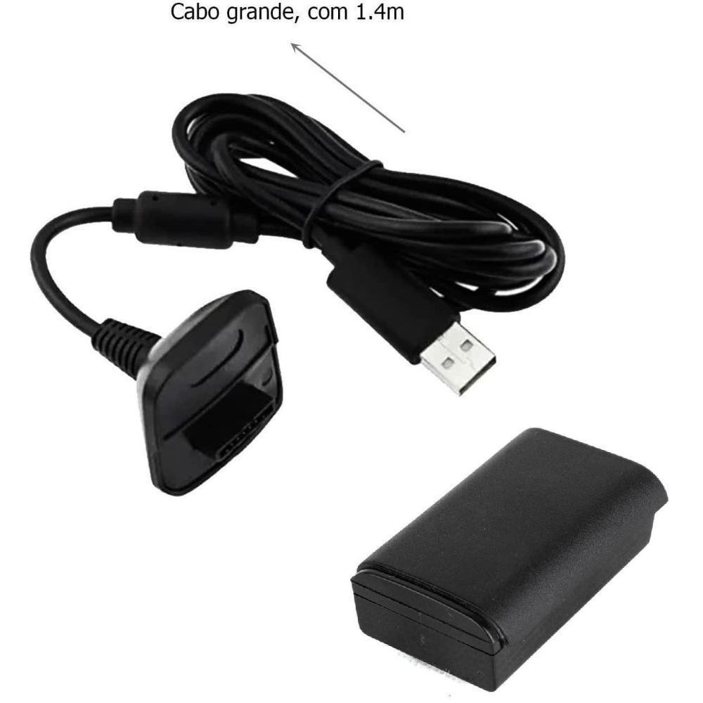 Bateria Recarregável Xtrad + Cabo Carregador, Para Controle Wireless De Xbox 360 12000mah
