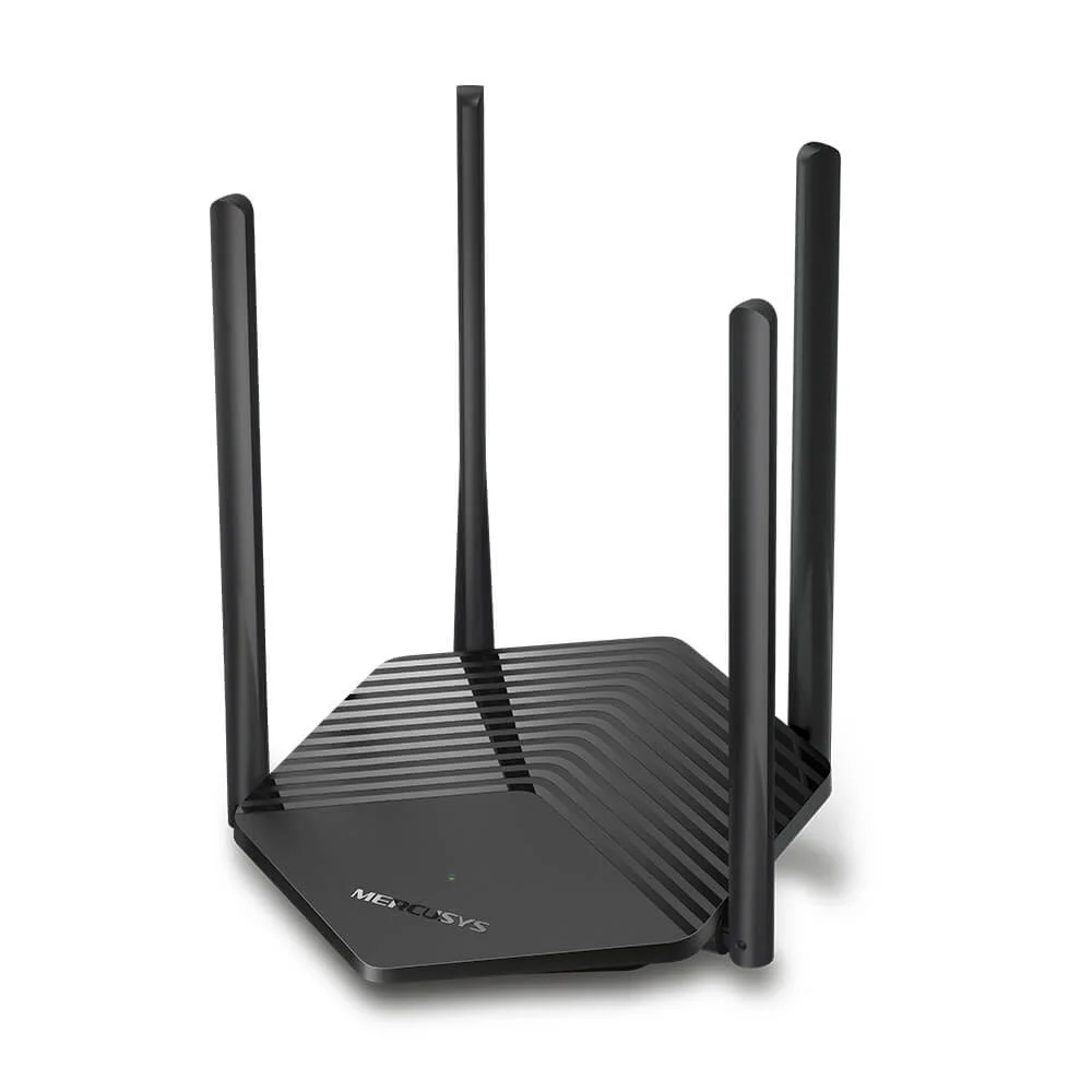 Roteador Mercusys, Mr60x, Ax1500, Gigabit 10/100/1000, 1201 Mbps + 300 Mbps, Dual Band, 4 antenas, Wi-fi 6, Preto Roteador Mercusys, Mr60x, Ax1500, Gigabit 10/100/1000, 1201 Mbps + 300 Mbps, Dual Band, 4 antenas, Wi-fi 6, Preto