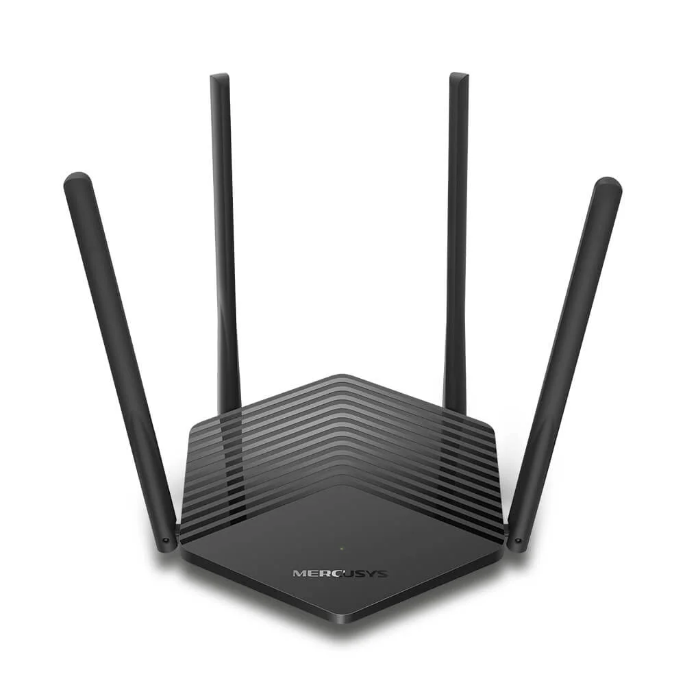 Roteador Mercusys, Mr60x, Ax1500, Gigabit 10/100/1000, 1201 Mbps + 300 Mbps, Dual Band, 4 antenas, Wi-fi 6, Preto Roteador Mercusys, Mr60x, Ax1500, Gigabit 10/100/1000, 1201 Mbps + 300 Mbps, Dual Band, 4 antenas, Wi-fi 6, Preto