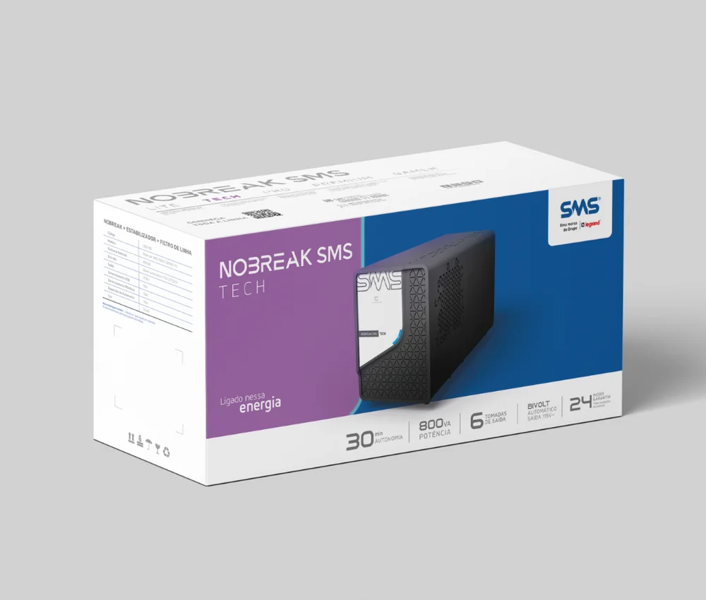 Nobreak Sms Tech 800va400w Interativo KaBuM