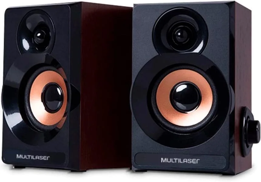 Caixa De Som 20 6w Rms Acabamento Madeira Multi