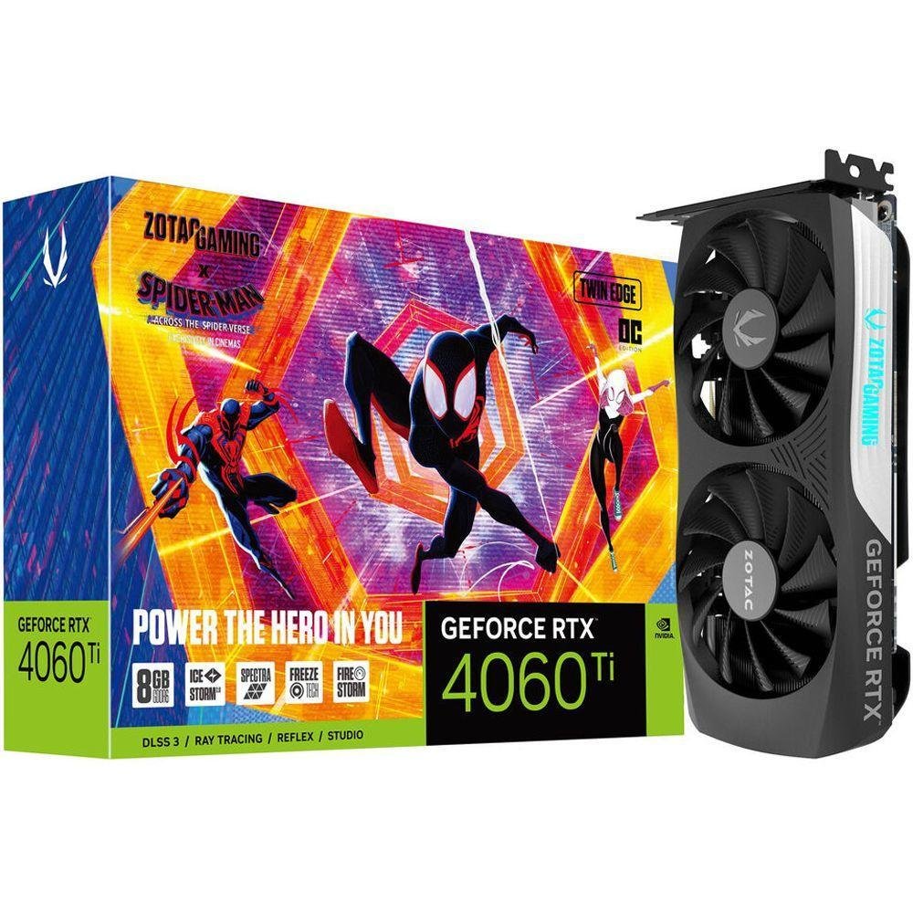 グラフィックボード・グラボ・ビデオカード ZOTAC GeForce RTX 4060 Ti Spiderman Placa De Vídeo RTX 4060 Ti SpiderMan 8GB KaBuM