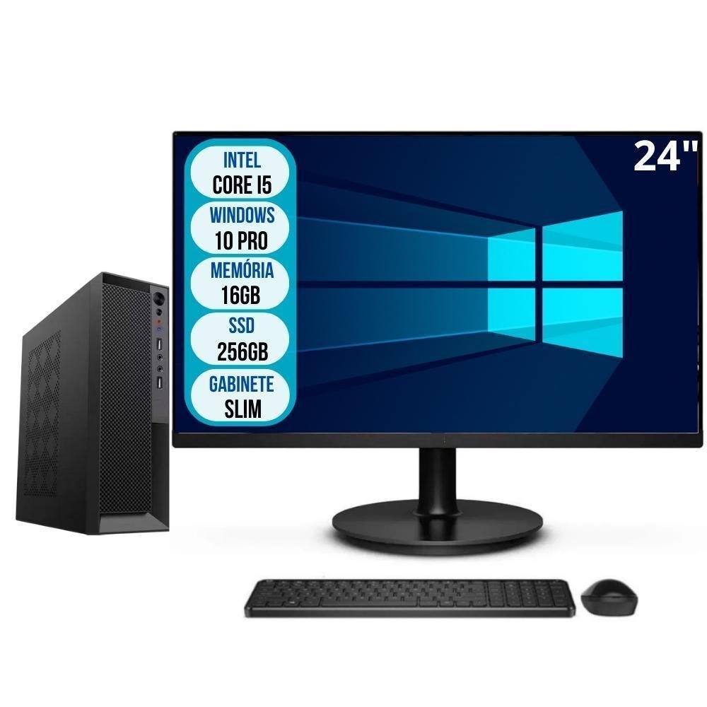 Computador Completo 3green Office 3go-052, Slim Intel Core I5, 16GB RAM, SSD 256GB, Windows 10 Pro, Wifi, Monitor 24 Polegadas Computador Completo 3green Office 3go-052, Slim Intel Core I5, 16GB RAM, SSD 256GB, Windows 10 Pro, Wifi, Monitor 24 Polegadas